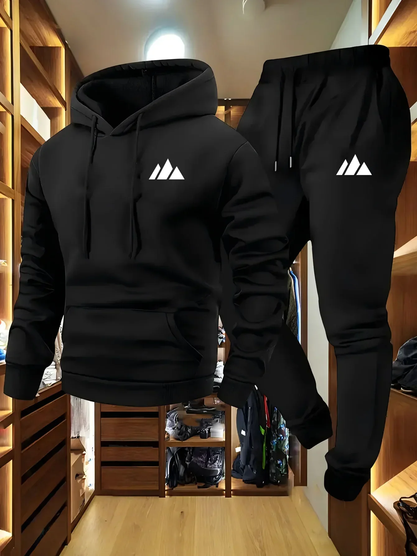 

Men's Printed Pullover Hoodie + Sweatpants Two-piece Street Outdoor Fashion Fitness Leisure Sportswear Suit