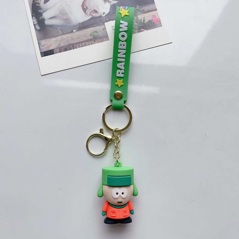 American Band South Parkes Keychain New Creative Kyle Broflovski Key Ring Couple Bag Ornament Cute Accessories Car Pendant Gift