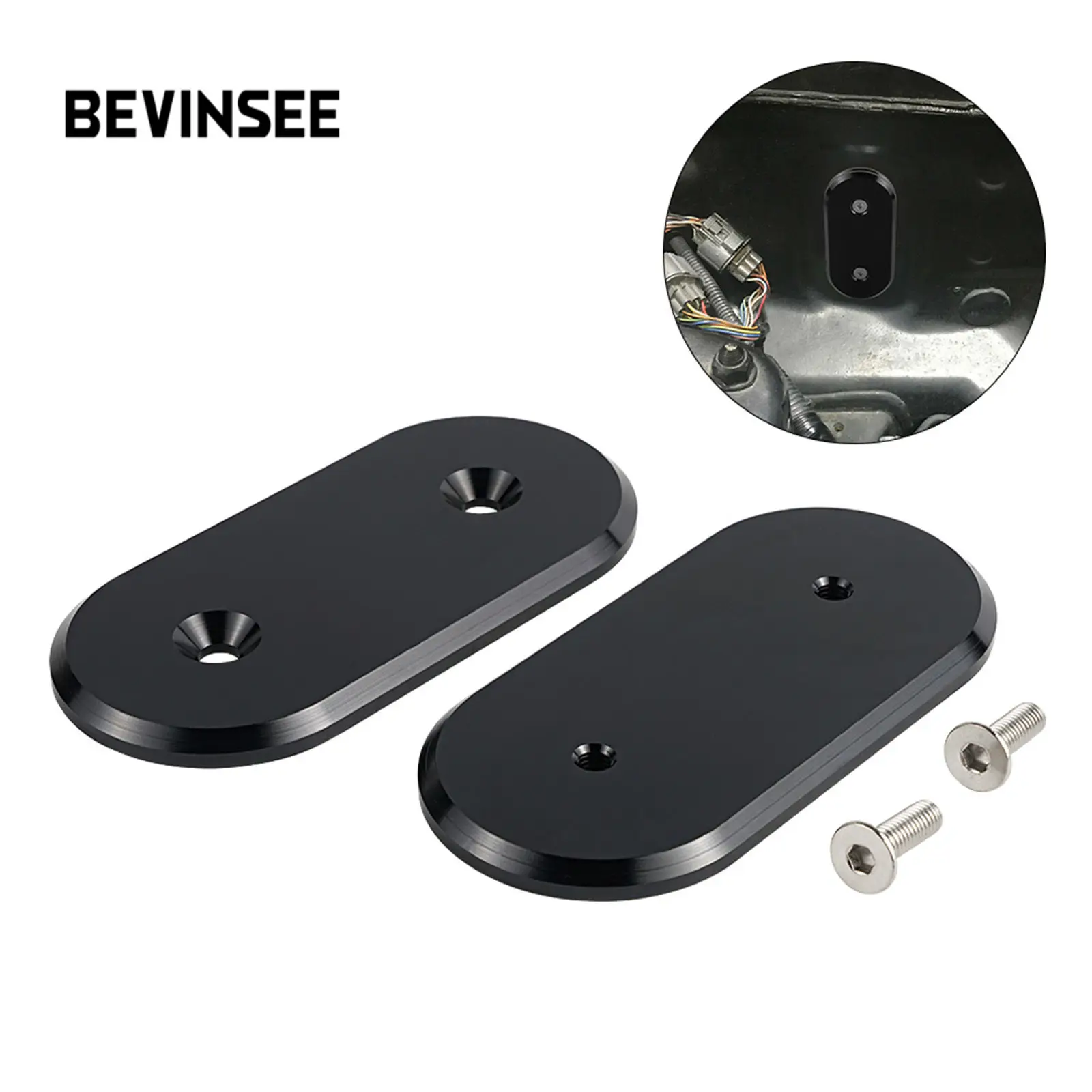 

BEVINSEE Aluminum Firewall A/C Delete Cover Block Off for Honda Acura Integra for Honda Civic for Honda Del Sol