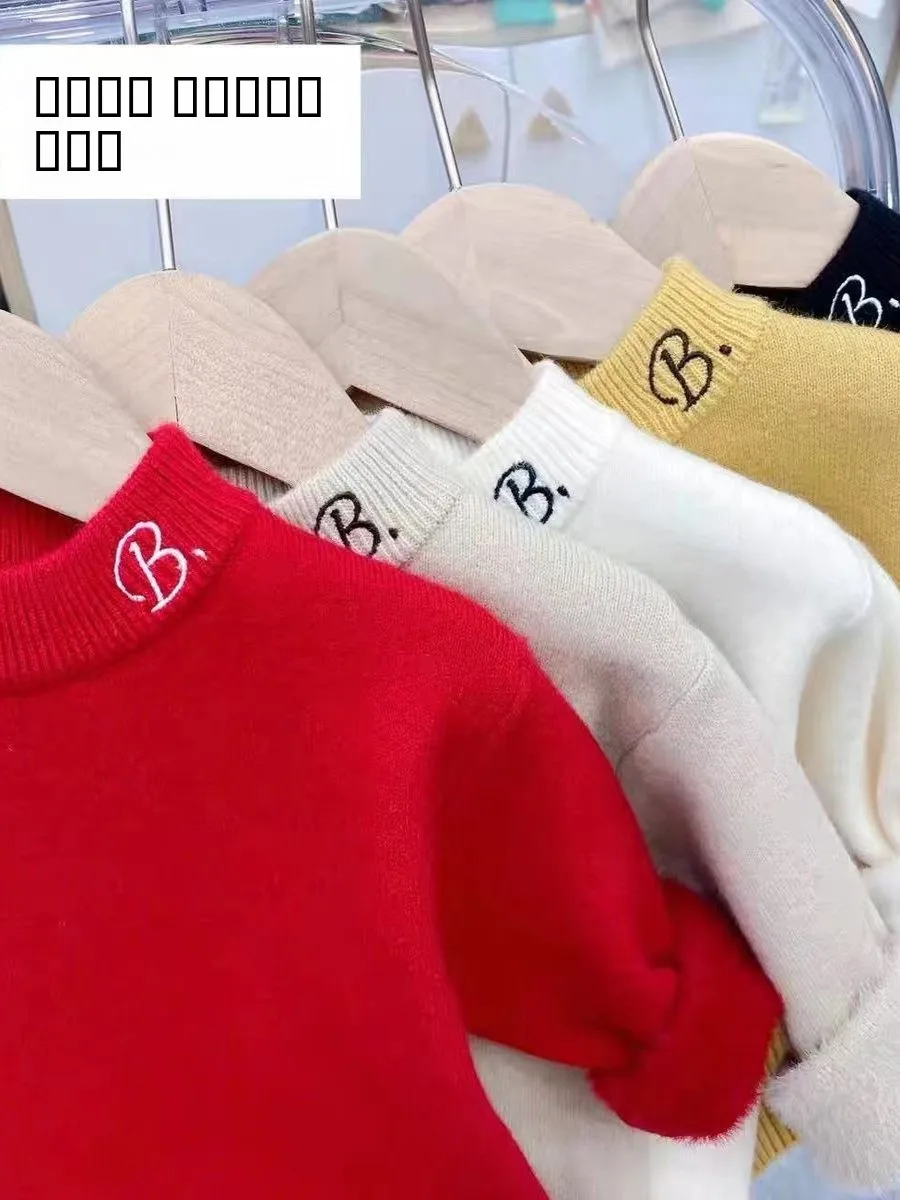 

Girls Winter Knitted Sweater Thiened Inteated Fce Casual Overhead Sweet Sle Long Sve Single Button Closure Knitwear