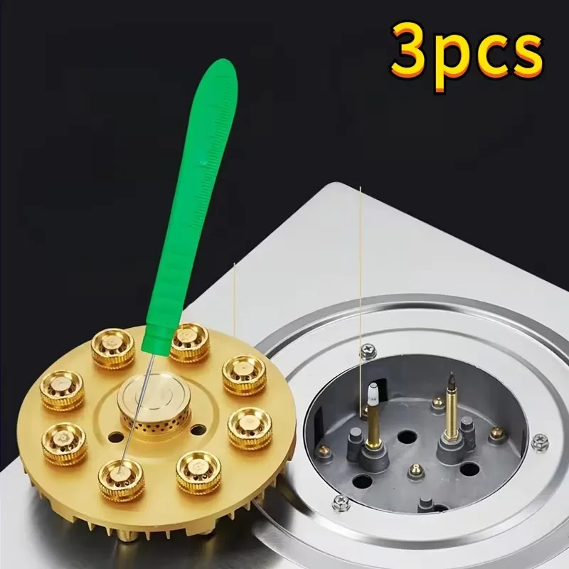 

3pcs Cleaning Needle For Gas Stove Burner Household Stove Unclogging Needle Gas Stove Hole Blockage Long Cleaning Needle