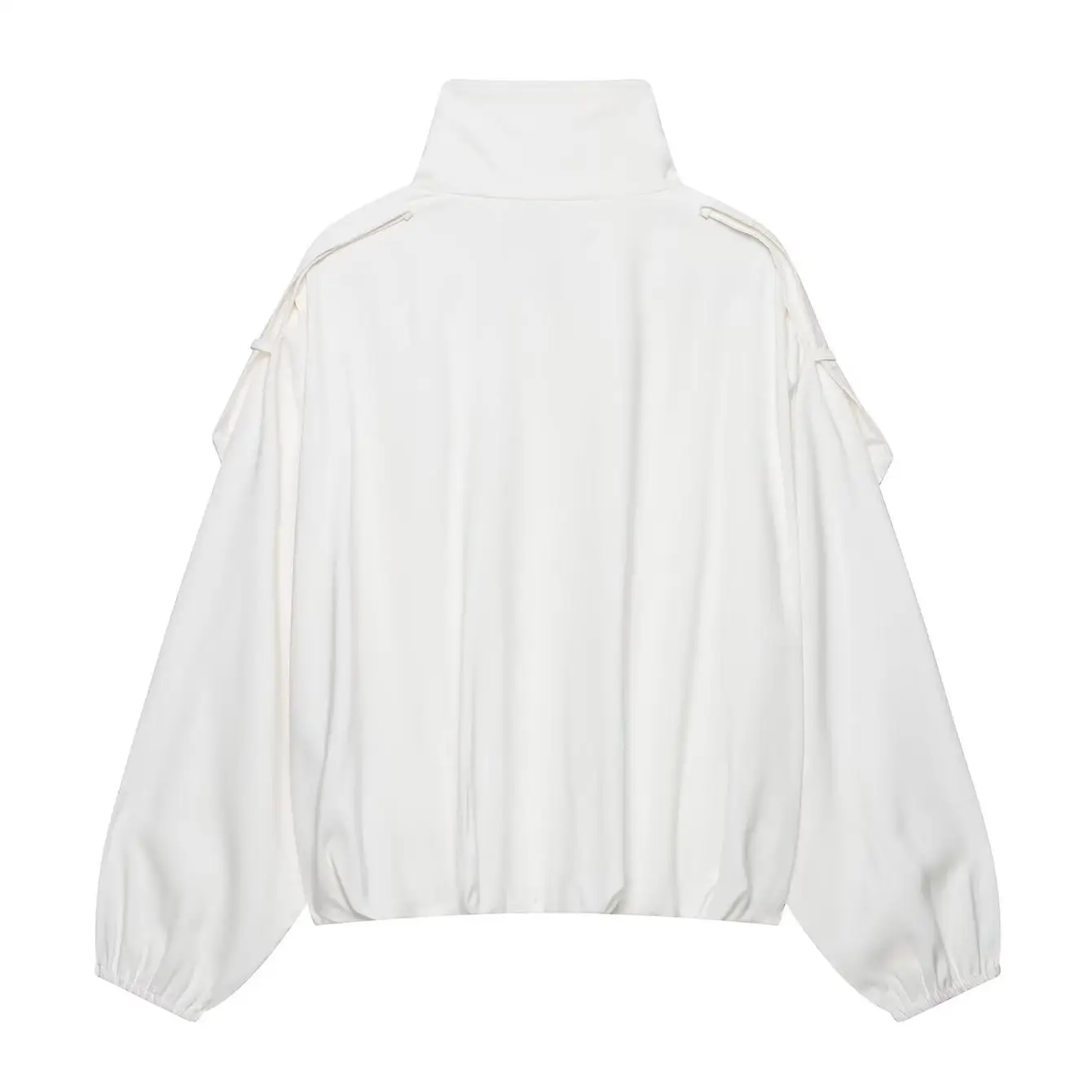 TFMLN Damen Casual Weißer Mantel Langarm Stehkragen Einreihig Locker Geschnittener Mantel 2026 Neue Herbstmode Schicke Streetjacke für Damen – Detail 3