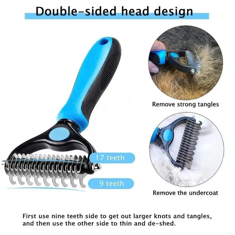 68UC Pet Hair Removal Combs Rake Combs Deshedding Combs Dematting Combs Shedding Combs Dogs Combs Cats Combs Grooming Combs