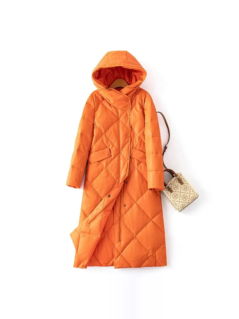   Ning Echt Leer Donsjack Dames Halflange Eapenvacht Winterjas Grote Maat Bont Bovenkleding Pendelen Sle