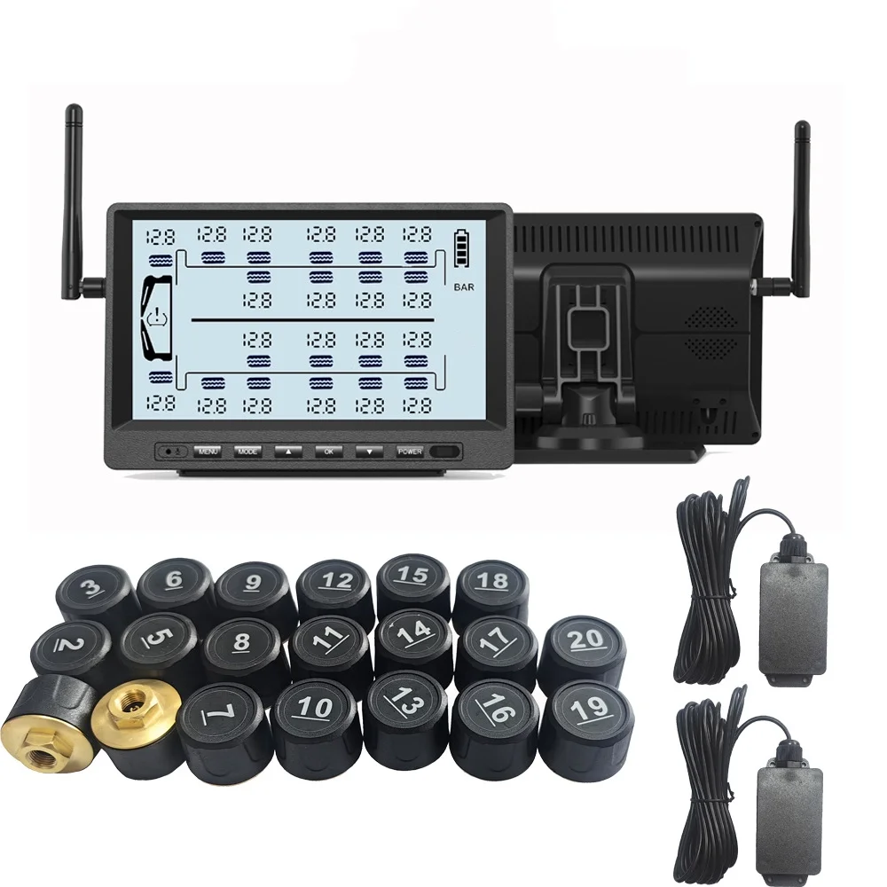 

20 Wheel Truck TPMS Tire Pressure External Wireless Tire Pressure Monitoring Bus Mining Truck