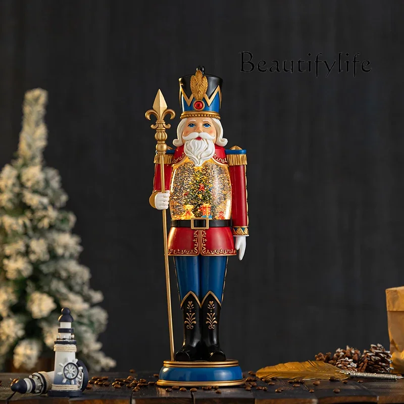 Y Christmas Nutcracker General Piaoxue Rotating High-end Ornament Music Box Music Box Crystal Ball Children's Gift