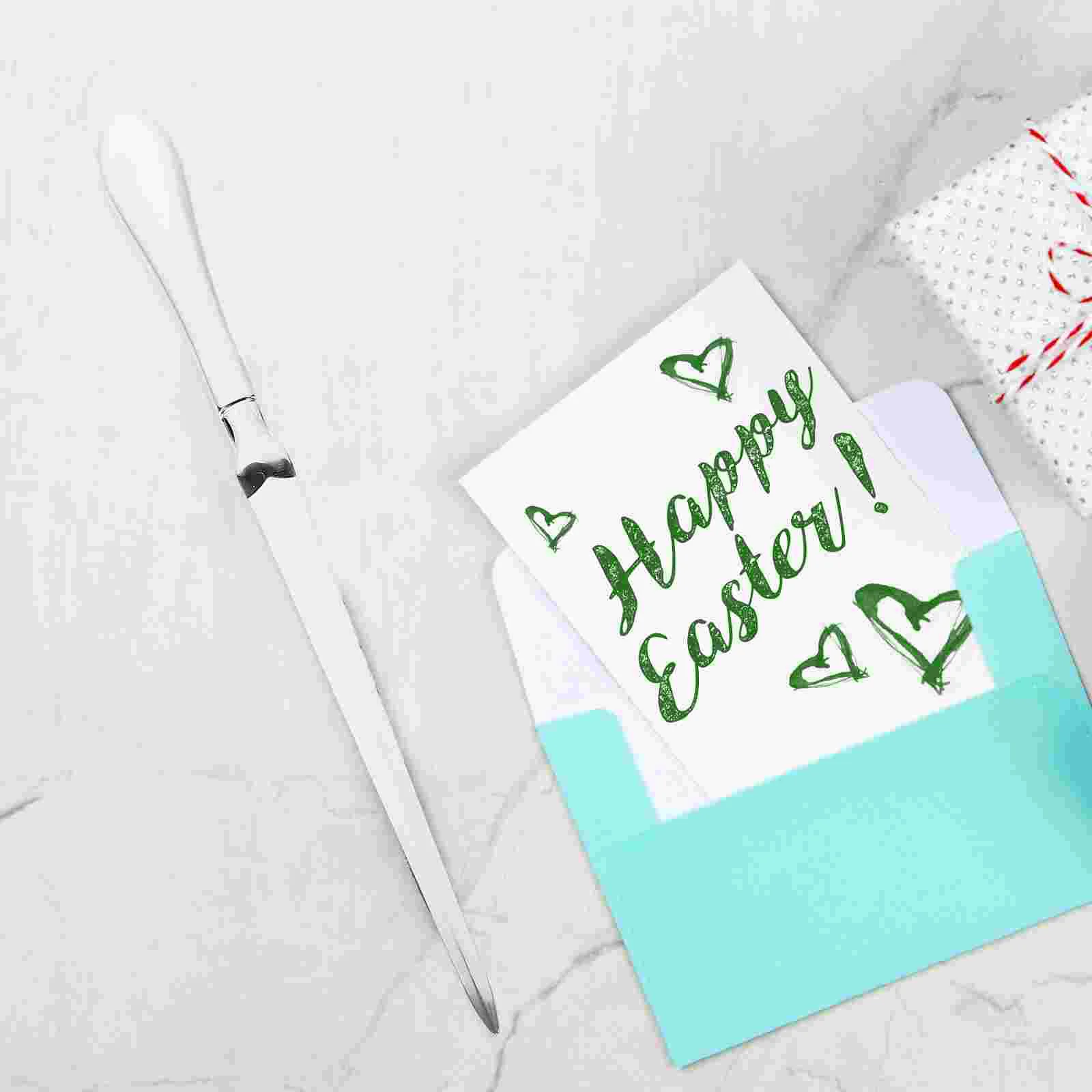 Portable Alloy Letter Opener Envelope Opener with Gift Box Practical Paper for Home Shop (Silver)