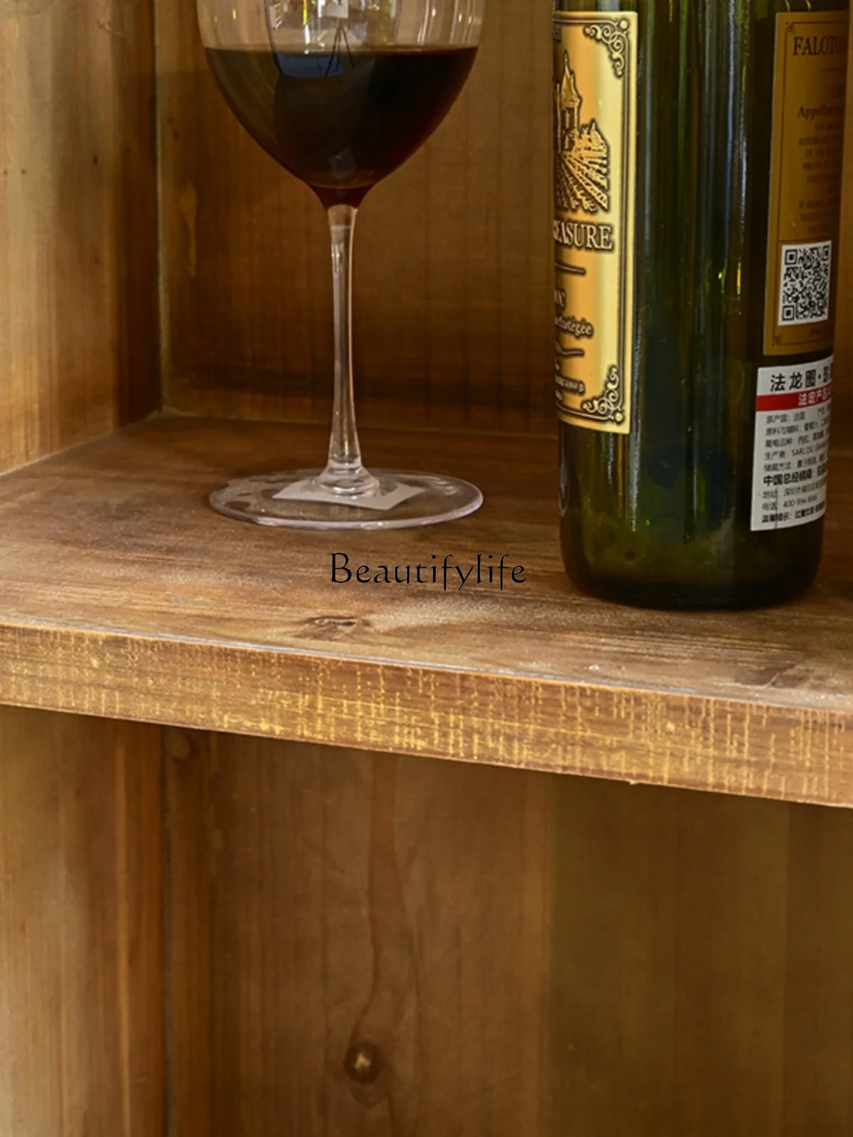 American solid wood dining side cabinet, locker, industrial style retro restaurant, tea table, small wine cabinet