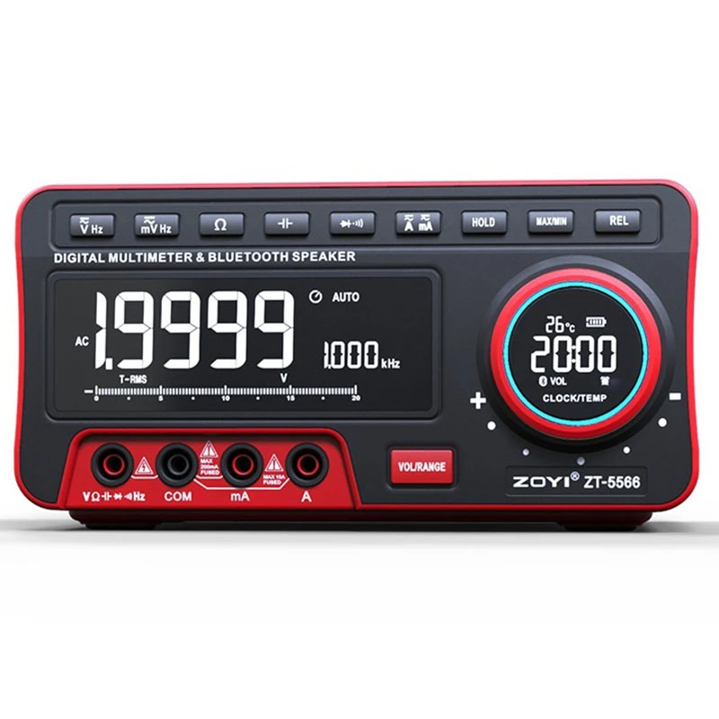 

- Mini Desktop Multimeter Dual Screen EBTN 19999 Display Multimetro + Wireless Speaker Voltage Current Cap Hz Tester