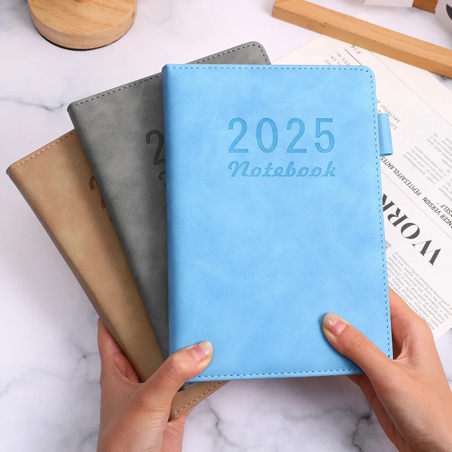 2025 New Minimalist Notebook 200 Page Diary Double sided Writing, Soft Leather, Business Meetings, School, Family, Love Daily