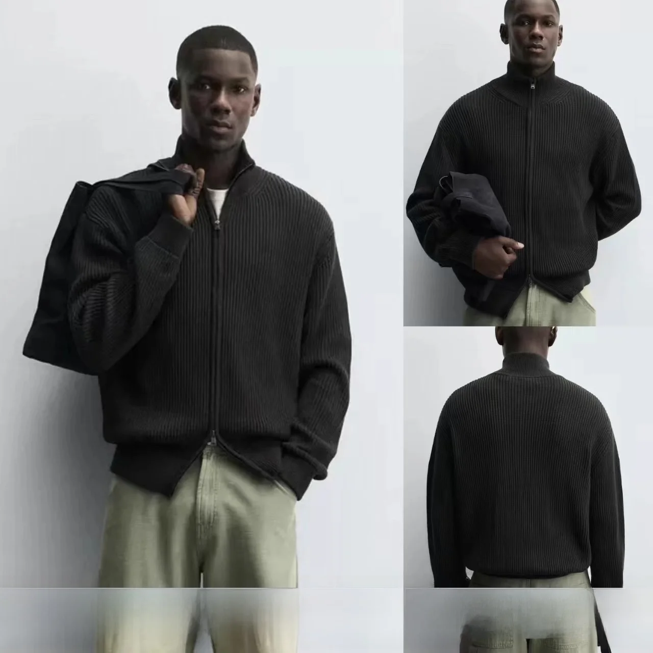 

Новый осенний мужской кардиган на молнии с узором и бахромой, приталенный, прямой крой, вязаный, дышащий, теплый, комфортный, из хлопка