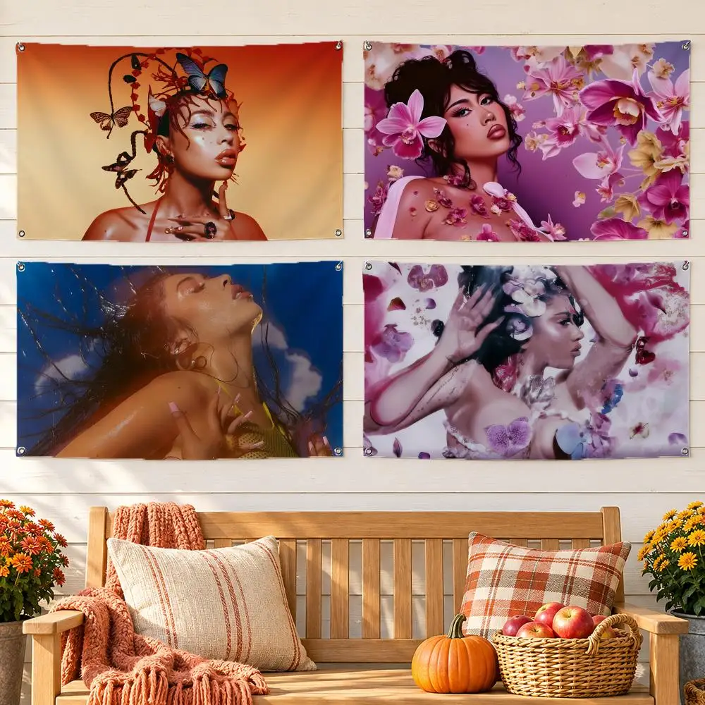 Kali Uchis Flags No Hem Banner Anti Fade Washable Home Wall Decor Multi Sizes