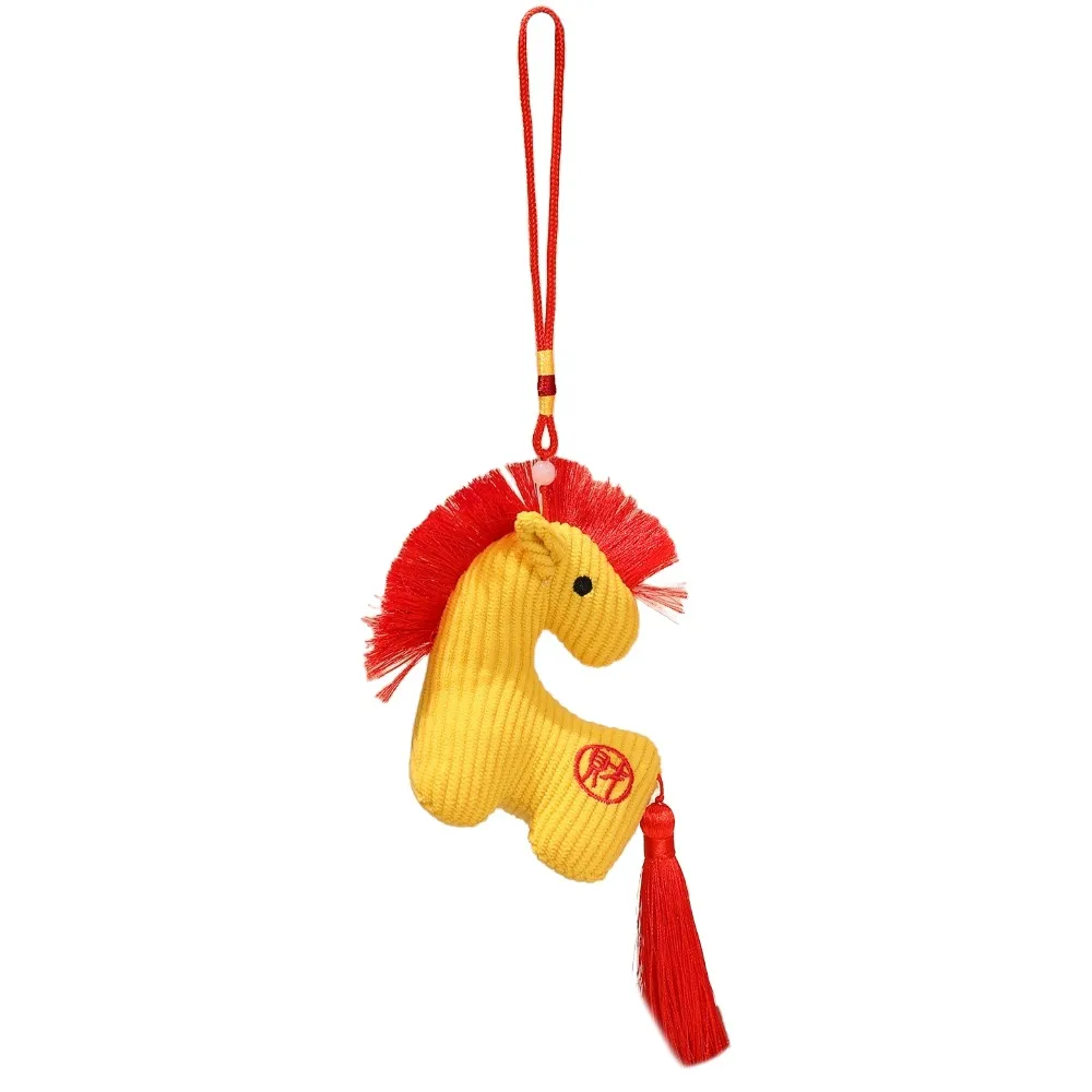 جديد الحصان الشعر الطويل لينة الحيوان المهر قلادة لطيف سنة الحصان طويل الشعر المهر المفاتيح حقيبة سحر #1