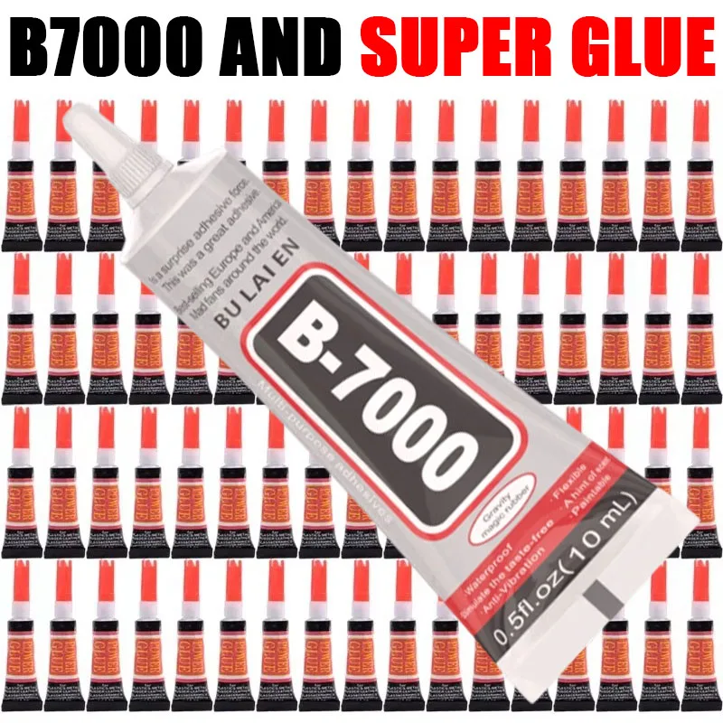 B7000 Flüssiger Superkleber 502 Cyanacrylat-Klebstoff Mehrzweck-Schnelltrocknender Kleber für Holz, Metall, Glas, Leder & Nagelreparatur