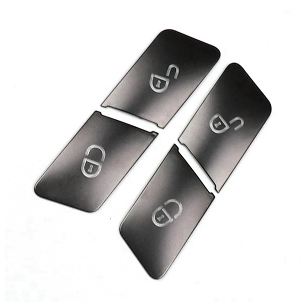 4Pcs Car Door Seat Memory Lock Switch Button Stickers Cover Trim for Mercedes Benz C E Class GLK GL ML W204 Accessories