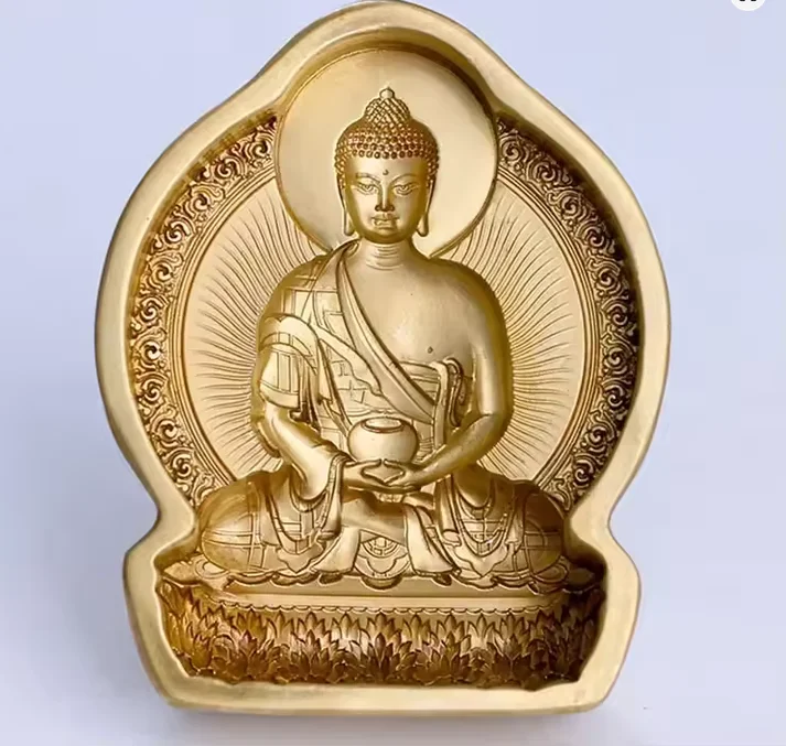 Exquisite Copper Amitabha Tsatsa Mould Brass Tibetan Sakyamuni Medicine Buddha TSHA-TSHA Mold