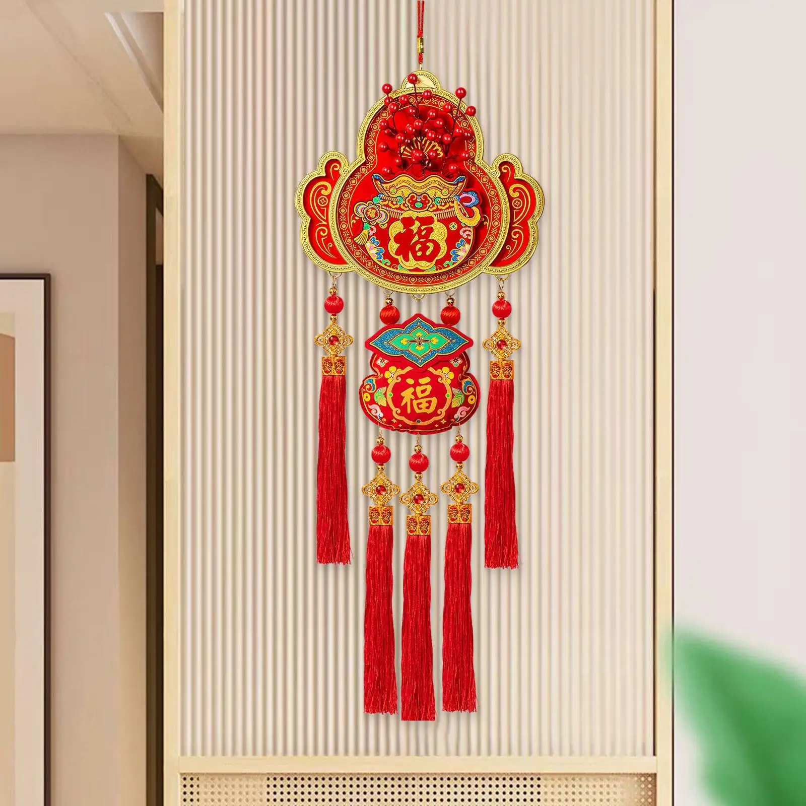Contemporary Spring Festival Door Hanging Ornament Red Velvet Pendant Decorative Ceiling Accessories for Lunar New Year Decor view 5
