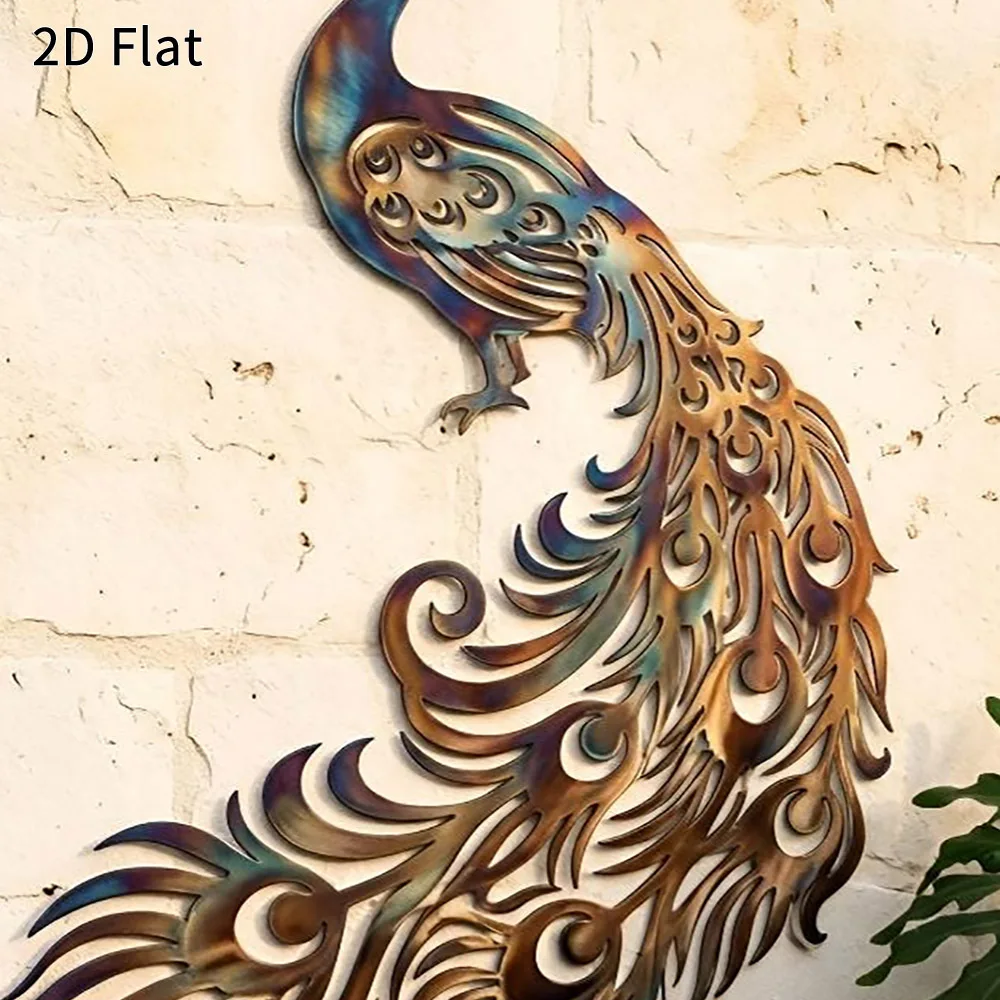 CIFBUY Iron Wall Art Peacock Metal Decor Elegant Rustic Waterproof Gift Minimalist Rustic Accent Interior