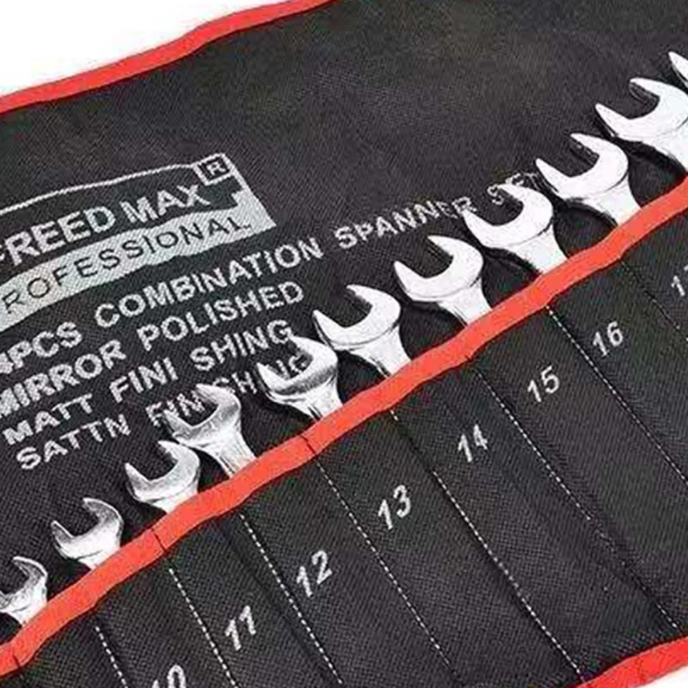 

Durable 14 Pocket Storage Bag Double Ended Wrench Organizer Sturdy Hand Tool Pouch for Industrial Garage Daily Hardware Storage