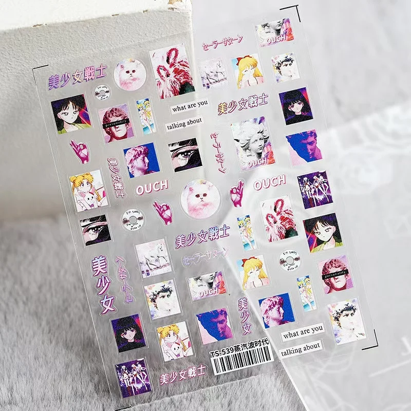 1 Stück Neue 5D Sailor Moon Nagelaufkleber Tsukino Usagi Luna Selbstklebende Nagelkunst-Accessoires Kawaii Mizuno Ami Nagelteile – Detail 17
