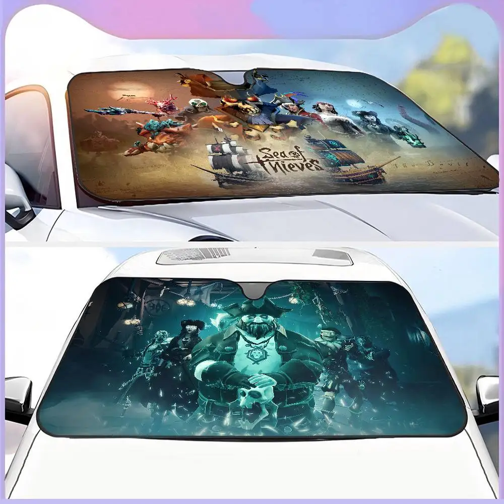 Adventure Game S-Sea Of T-Thieves Car Sunshade Shield Windshield Window Sun Blocker Cover Protection Truck SUV Visor Universal