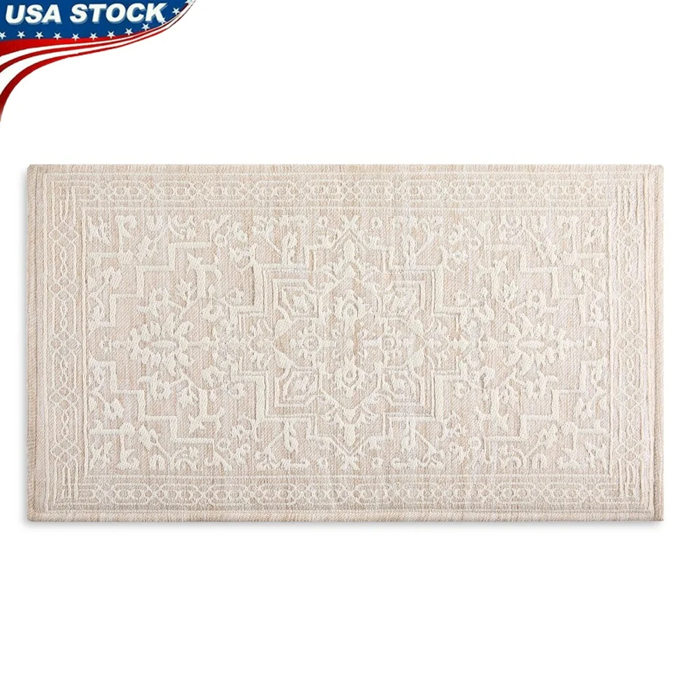 Ergonomic Anti-Fatigue Chenille Kitchen Comfort Mat Non-Slip Backing Easy Clean Indoor Use 20x34 Inch Rectangular Mat