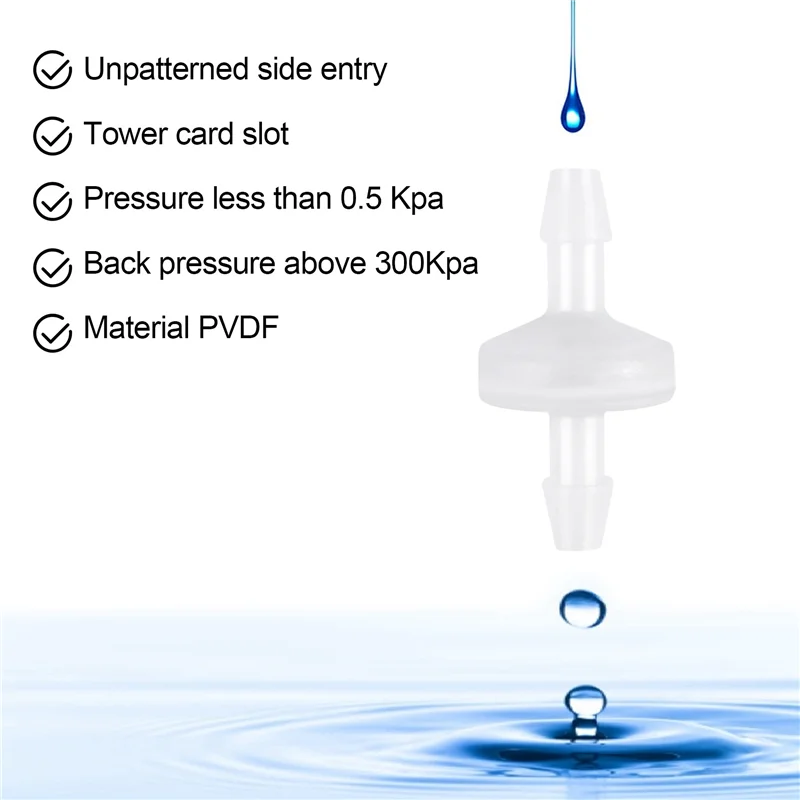 PORK-8 قطعة 1/4 بوصة صمام الاختيار 6 مللي متر PVDF صمام أحادي الاتجاه صمام الاختيار المضمن صمام فحص غير العودة للوقود الغاز السائل الهواء
