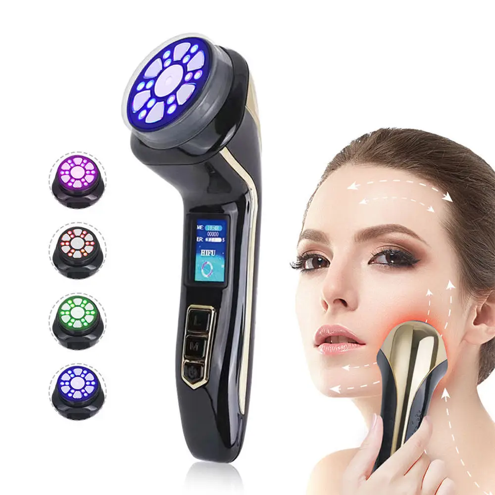 Amuliss-o massager facial home do uso, Ems Face Lift, máquina da massagem para a pele que aperta, Anti-enrugamento, dispositivo da beleza do RF, 4 em 1