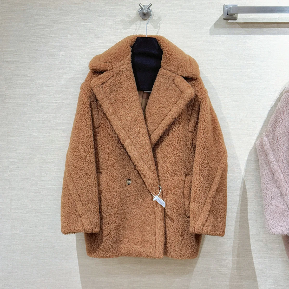 Short Teddy Series Bear Coat for Women, Wool Granular Fleece Fur, Oversized Silhouette, Petite Teddy Jacket