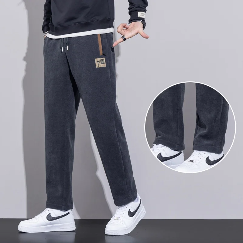 

New 2025 Men's Corduroy Casual Pants with kets Loose Fit Workwear Spring Autumn Comfortable Large Size Straight Leg Trousers