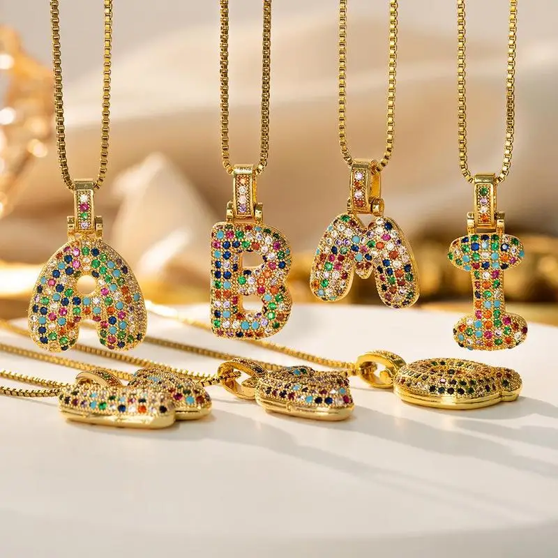 

Trendy Summer 26 Alphabet Pendant Women's Neck Chain Golden Initial Necklace for Women Jewelry Metal Chain Choker Birthday Gifts