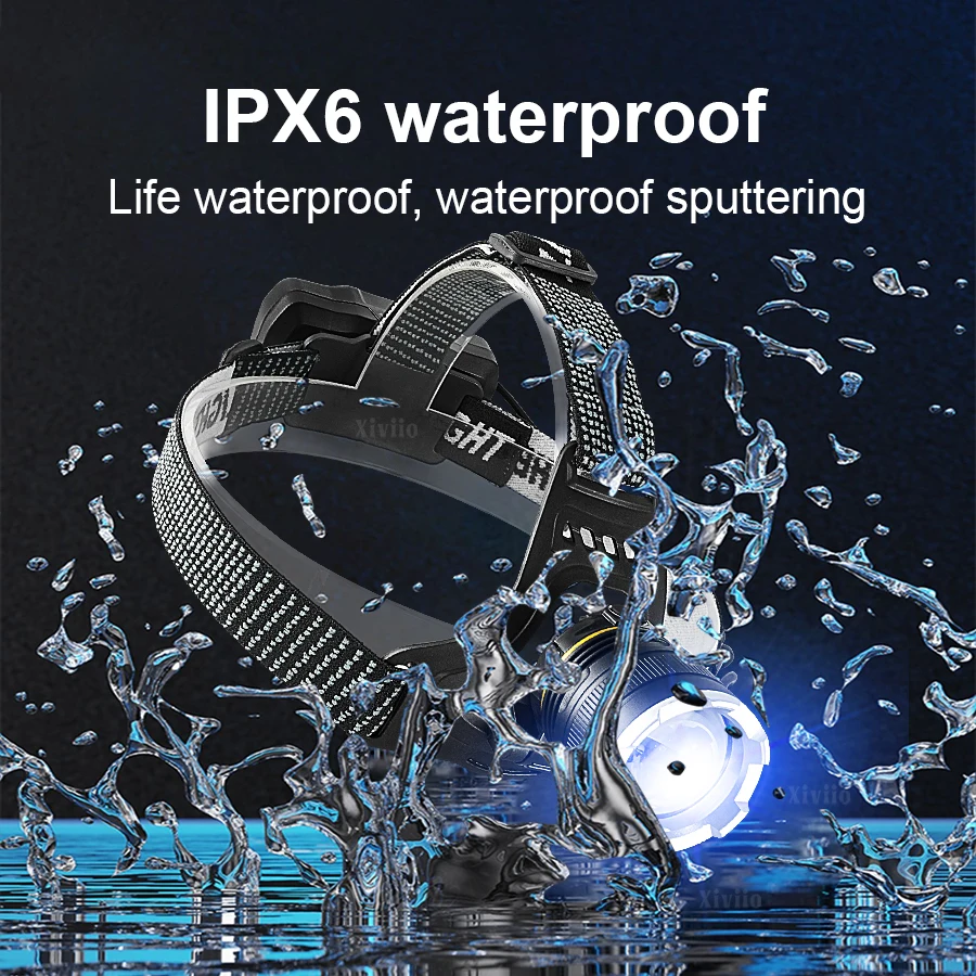 الاستشعار كشافات ضوء قوي LED المصباح XHP360 رئيس فانوس USB مصباح قابل لإعادة الشحن قوية الصيد رئيس الشعلة التخييم في الهواء الطلق