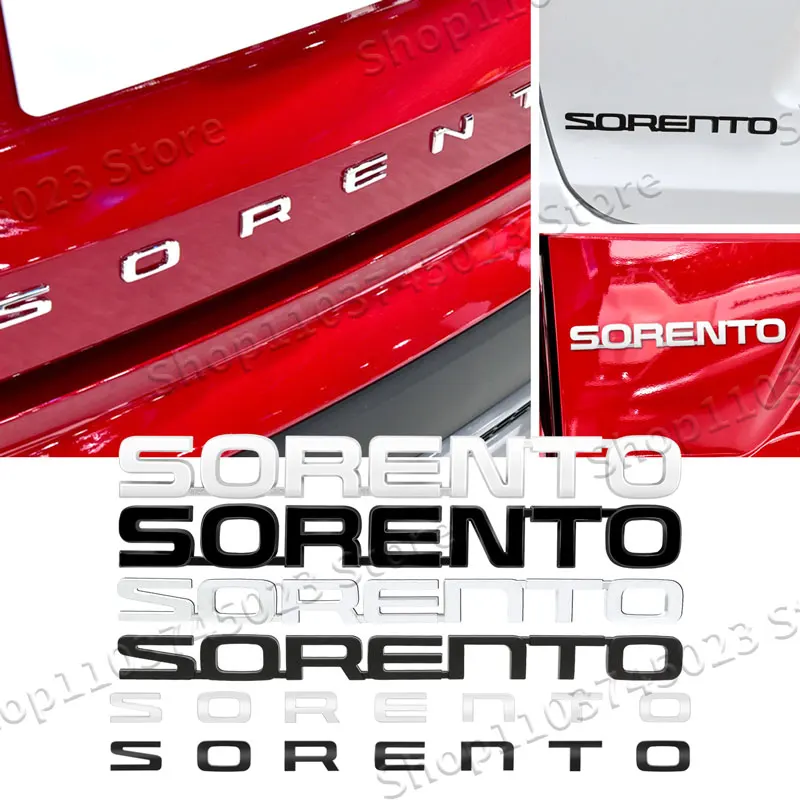 Car Styling SORENTO Letter Logo 3D Rear Trunk Fender ABS Plastic Emblem Badge Decals Accessories