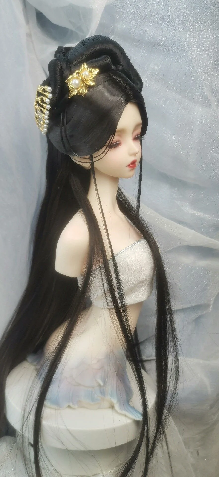 1/4 1/3 BJD Doll Wigs Chinese Hanfu Vintage Long Hair Ancient Costume Fairy Wig For MSD SD13 Girl SSDF Uncle Accessories A1547