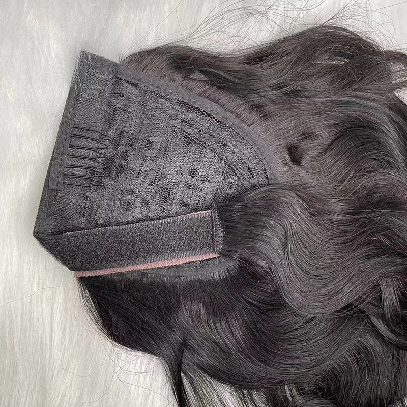 12A Coda di cavallo lunga ondulata hollywoodiana avvolgente Clip per capelli umani con onda del corpo in parrucchino biondo 8-30" per un look elegante da donna