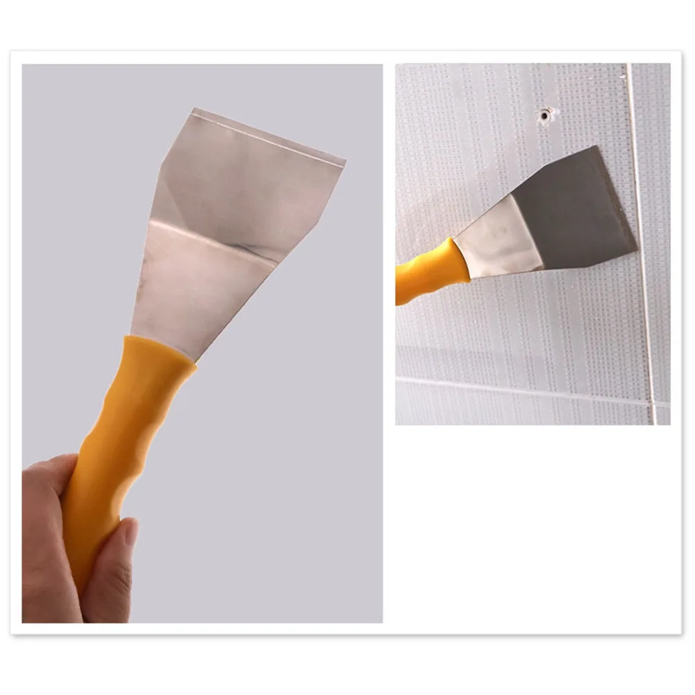 

Скребок для краски изогнутого долота 25 на 7 5 см с резьбовым хвостовиком для подключения удлинителя в ремонте гипсокартона