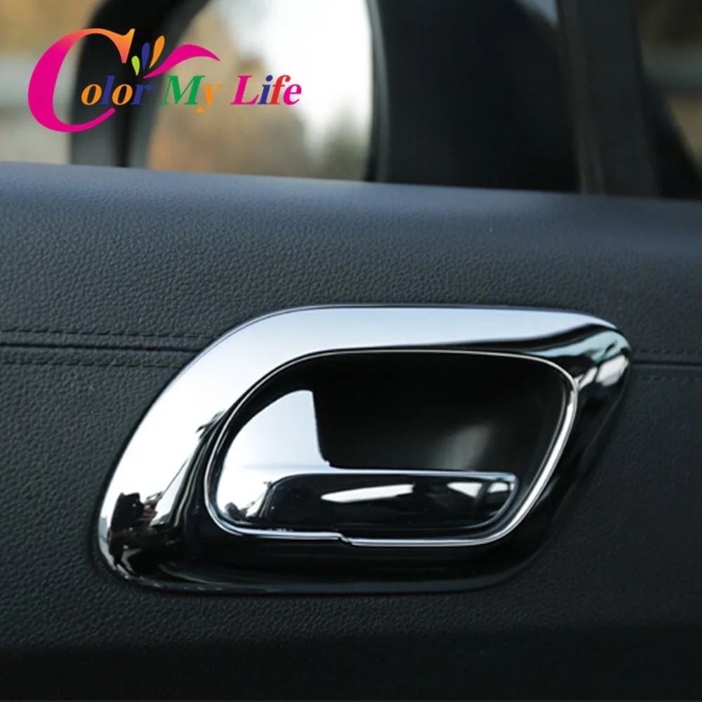 

ABS Chrome Inner Door Handle Cover Protection Trim Sticker For Peugeot 3008 2013 2014 2015 Accessories 4Pcs/Set