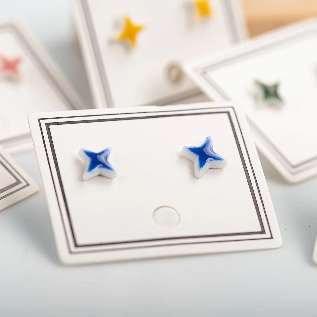 Small And Cute Porcelain Multicolor Earrings Anti-allergic #LY405 инди кид аксессуары волейбол аниме anime earrings