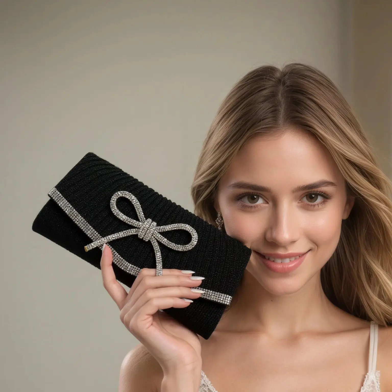 

Женские клатчи с бантом и стразами, разноцветные блестки, блестящие вечерние сумки с бриллиантами, цепочка на плечо, роскошные сумки для вечеринок