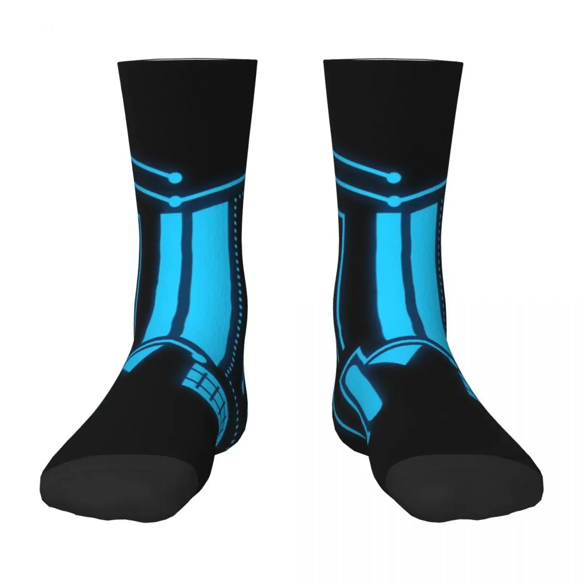 Tron Inspired Cyan Glow Socks Lots Run Ladies Socks Men's