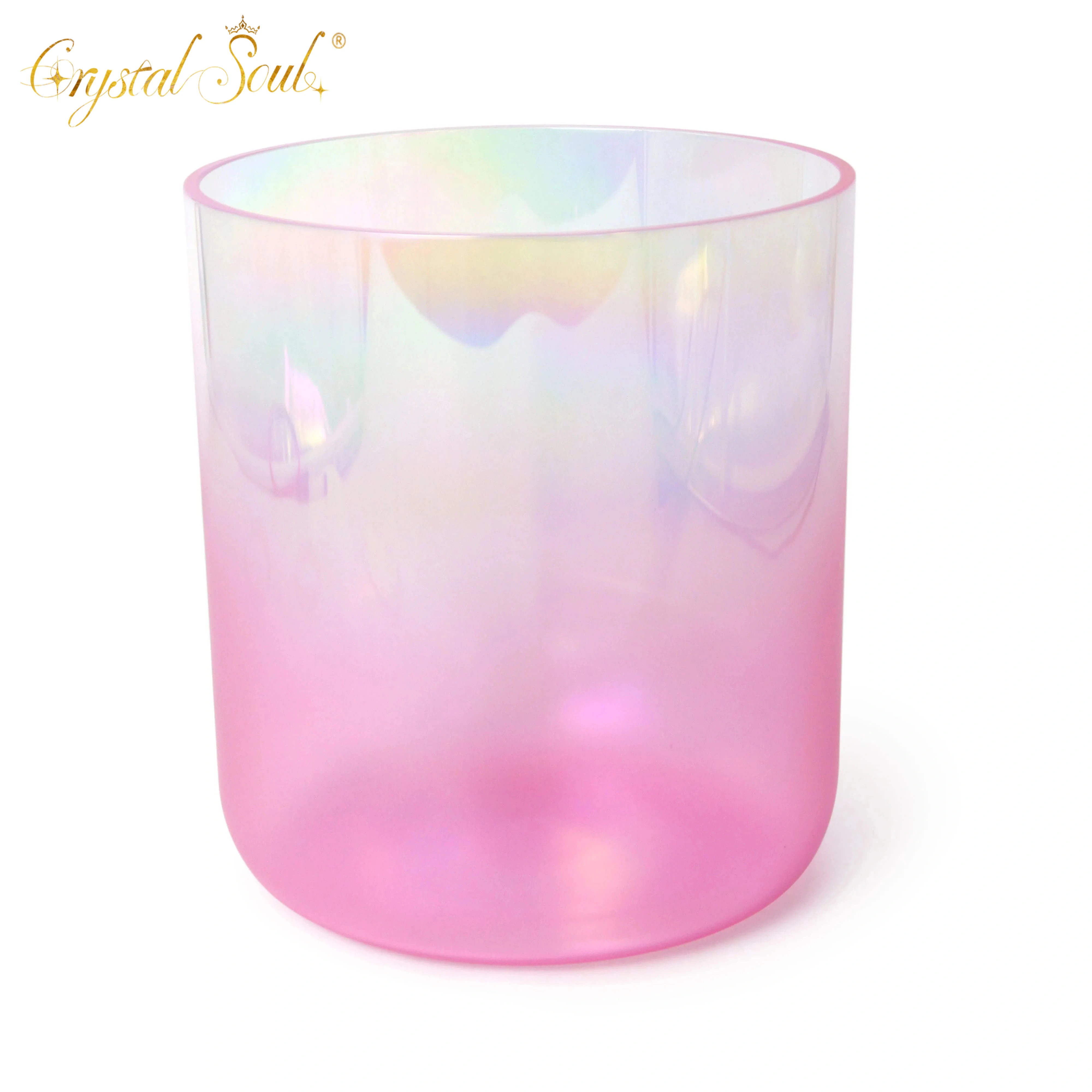 

CrystalSoul Alchemy Pink Gradient Crystal Singing Bowl Yoga Stress Reducing Ode Bowl Percussion Crystal Music Bowl