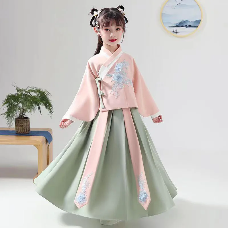 Chinese Hanfu Girls' Dress Retro Casual Dress