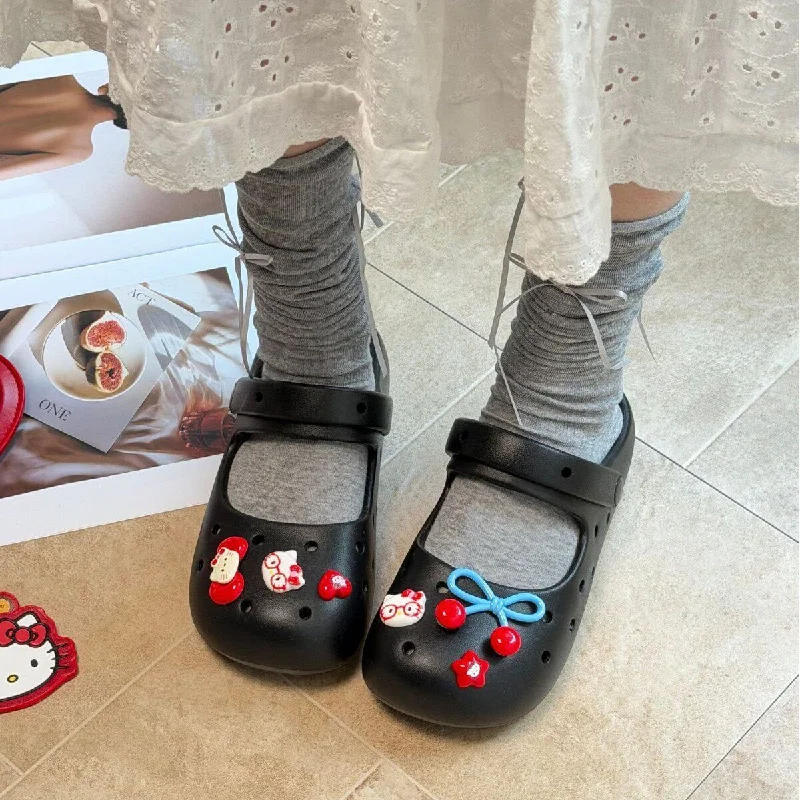 MESUCA Red Series Cute Cat PVC Shoe Charms Korean Style Clog Shoe Flower Buckle 2026 New DIY Removable Decor Accessories
