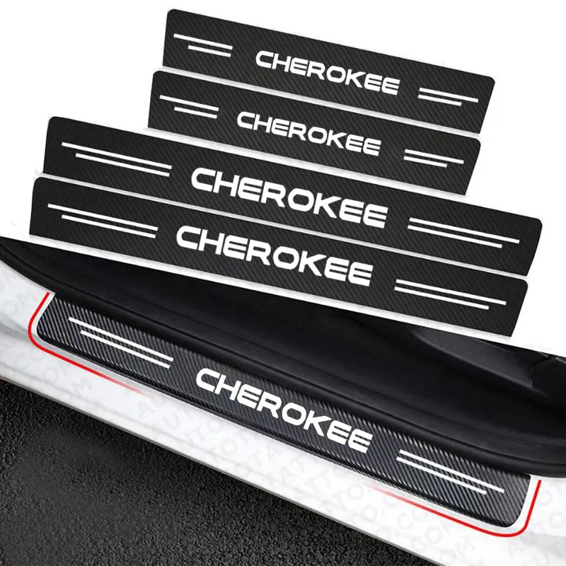 

Senior sense car Door Sill Carbon Fiber Car Sticker Protector Strip Waterproof Protect Film For JEEP Cherokee accessorie fashion