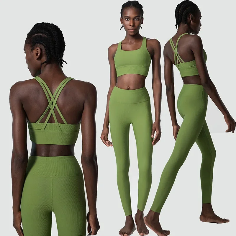 Conjunto de traje de Yoga ajustado para mujer, moda deportiva