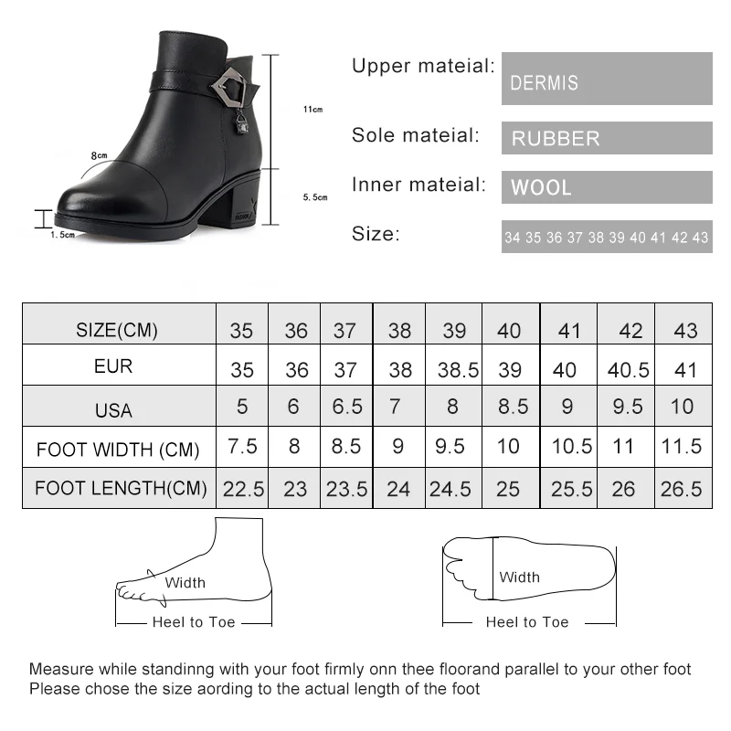 DIMANY Matton Boots Women's Genuine Leather 2025 New Wool Warm Women's Boots Large Non slip Women's Winter Boots