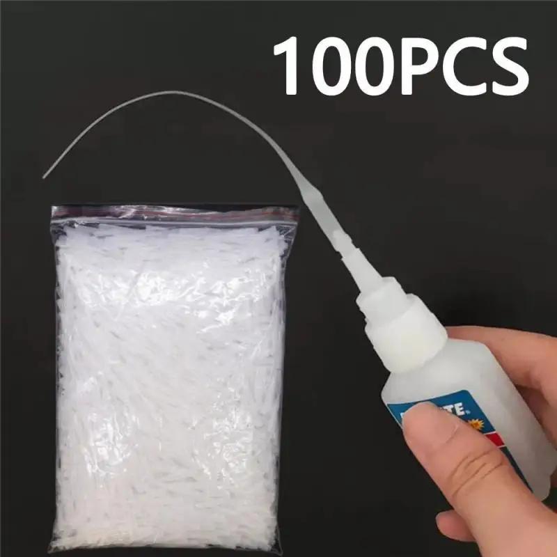 100pcs/pack Universal Instant Super Glue Tube Nozzle Lengthened Needle Tube Bottle Cap Catheter Dropper Precision Applicator