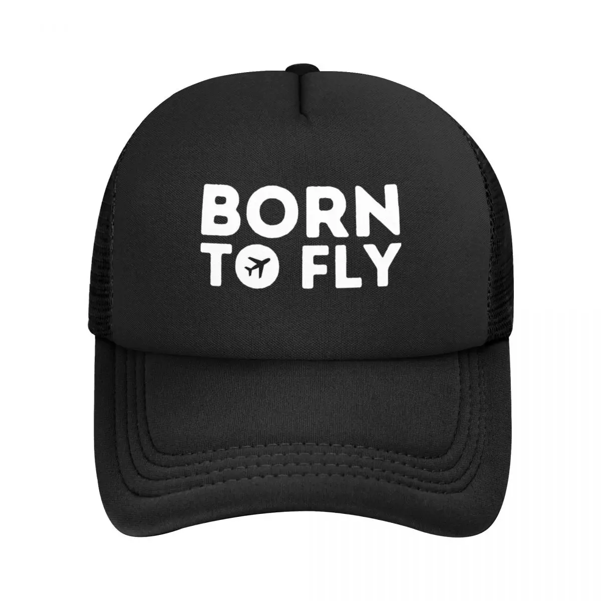 Born To Fly Aviation Merchandise Mesh Baseball Caps Sun Caps Airplane Airport Hats Adjustable Trucker Cap Summer Trucker Caps