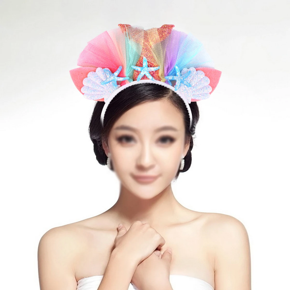 

1pcs Mermaid Headband Kids Hair Hoop Shell Decorated Lightweight Pink Costume Hair Accessories for Festival Photoshoot