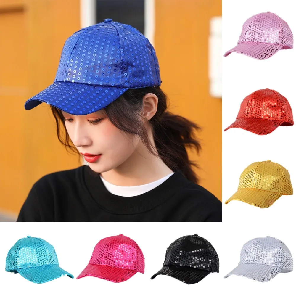 New Sequined Baseball Cap Party Dress Elegant Performance Prop Punk Hip Hop Cosplay Peaked Cap Party